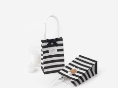 Zebra pattern ribbon paper bag