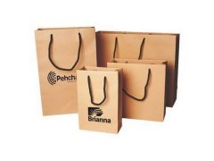 Brown paper bag with black rope h