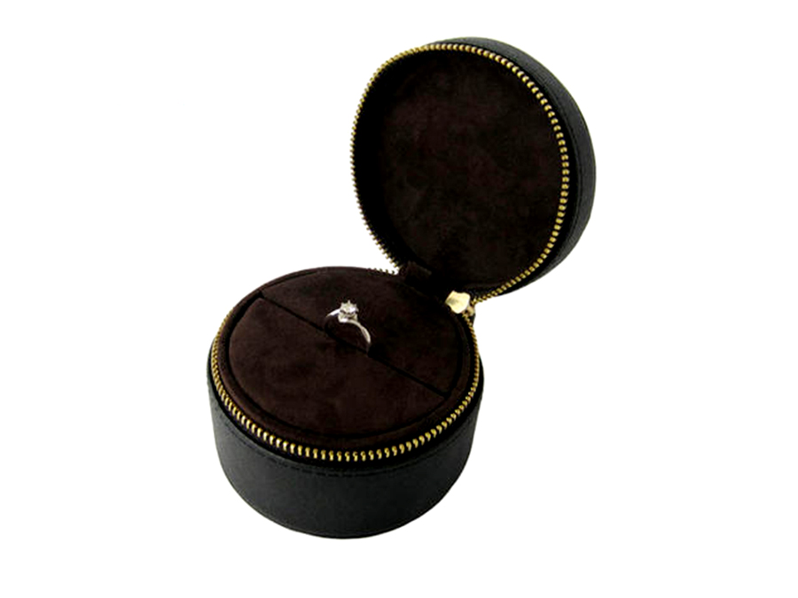 Zipper round jewelry box
