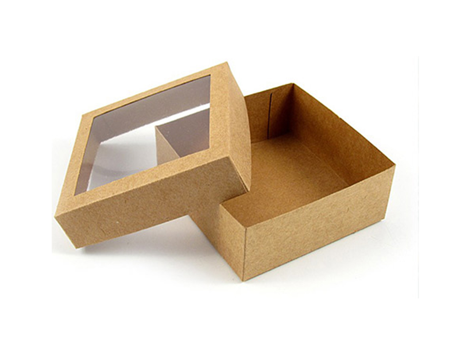 Craft paper box with window