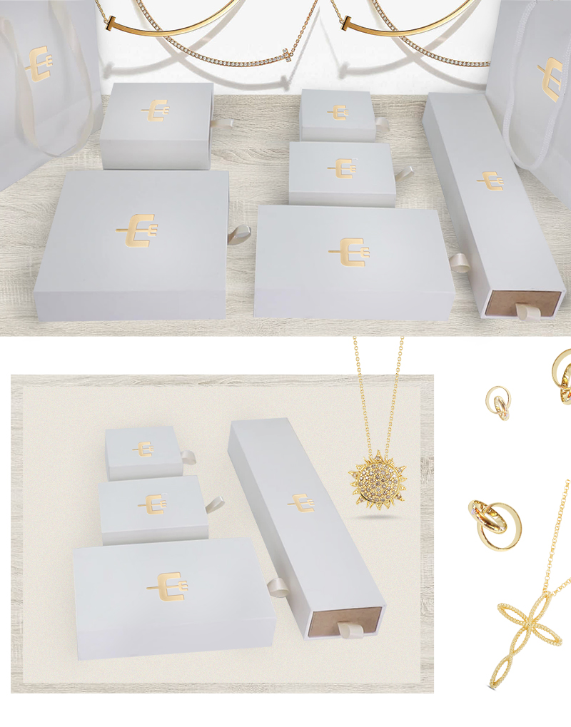 White jewelry box with drawers