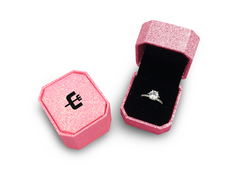 Pink Pearlescent paper ring box