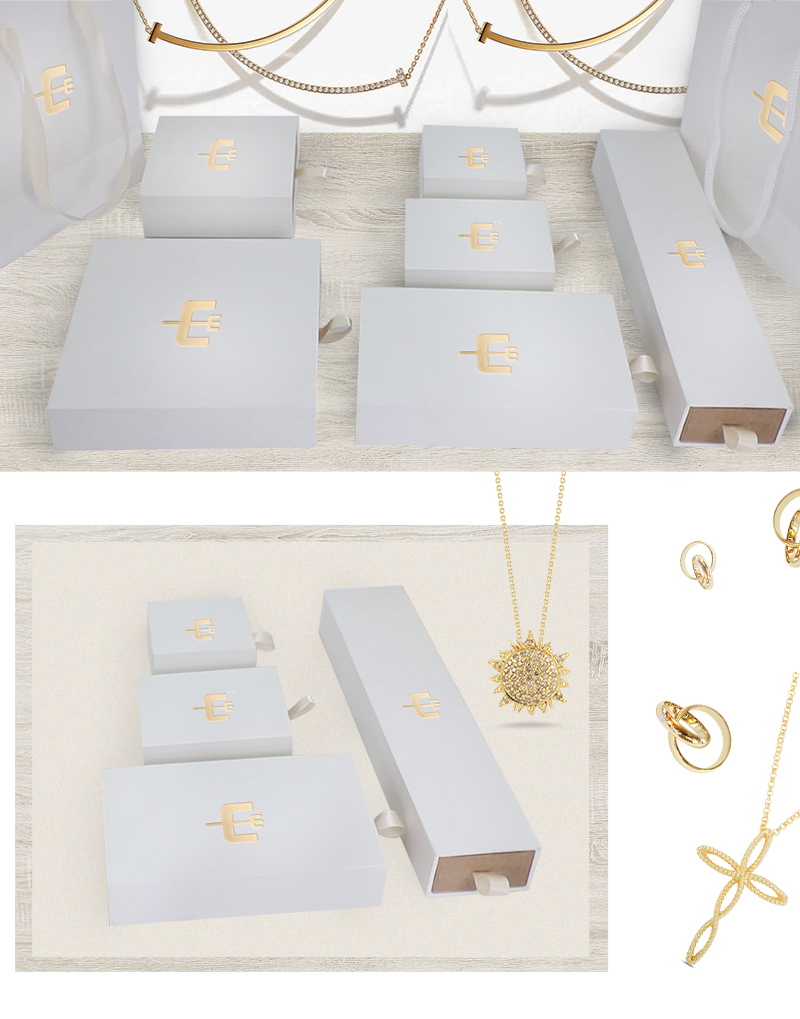 Gold stamping paper drawer boxes