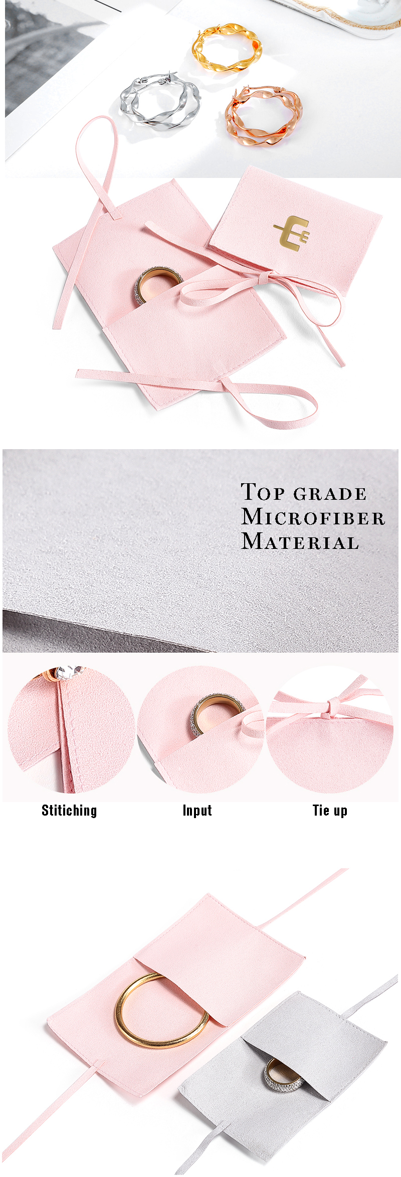 Microfiber jewelry pouch