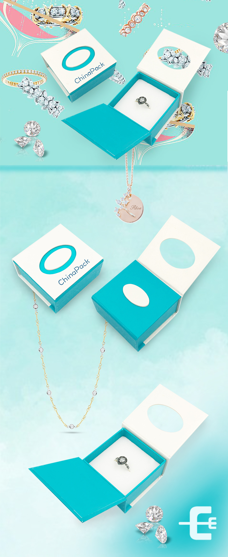 Double carton box for jewelry