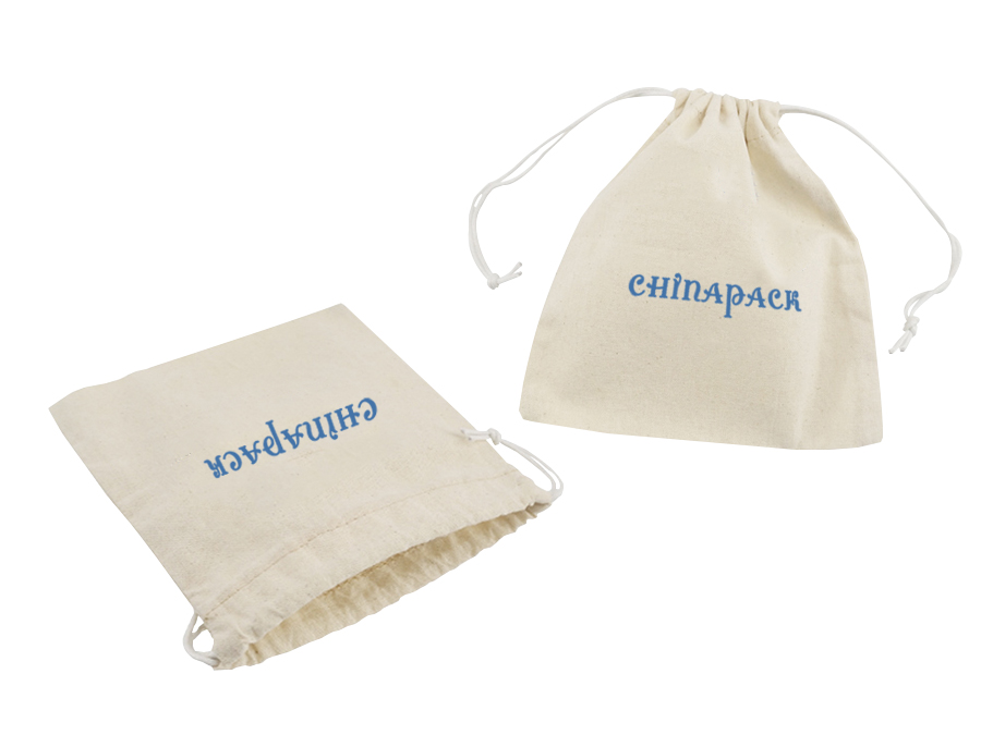 Muslin cotton drawstring pouch