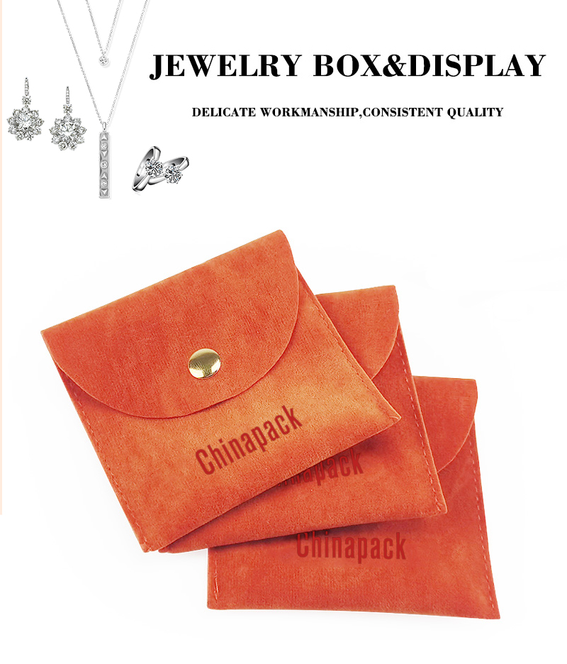 Velvet jewelry bags with logo