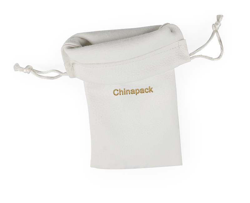 White leather pouch bags