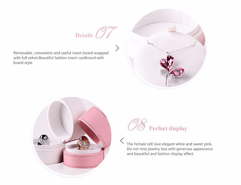 Pink jewelry round box