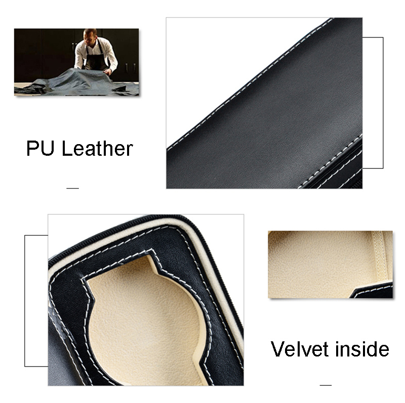 zipper leather watch box