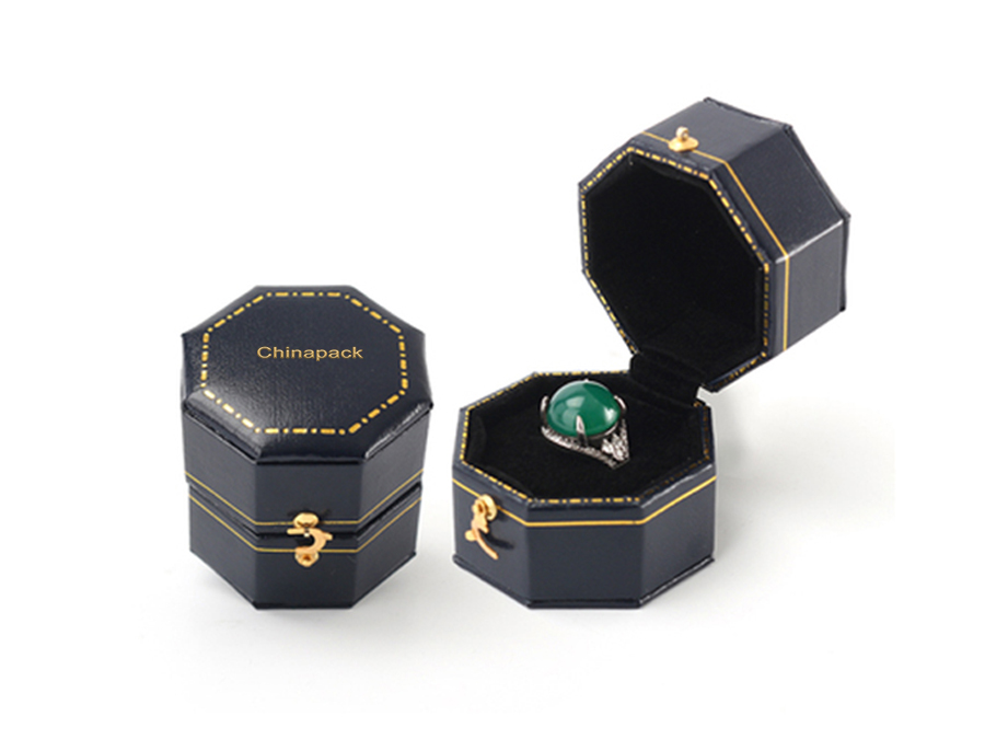 black plastic ring jewelry box