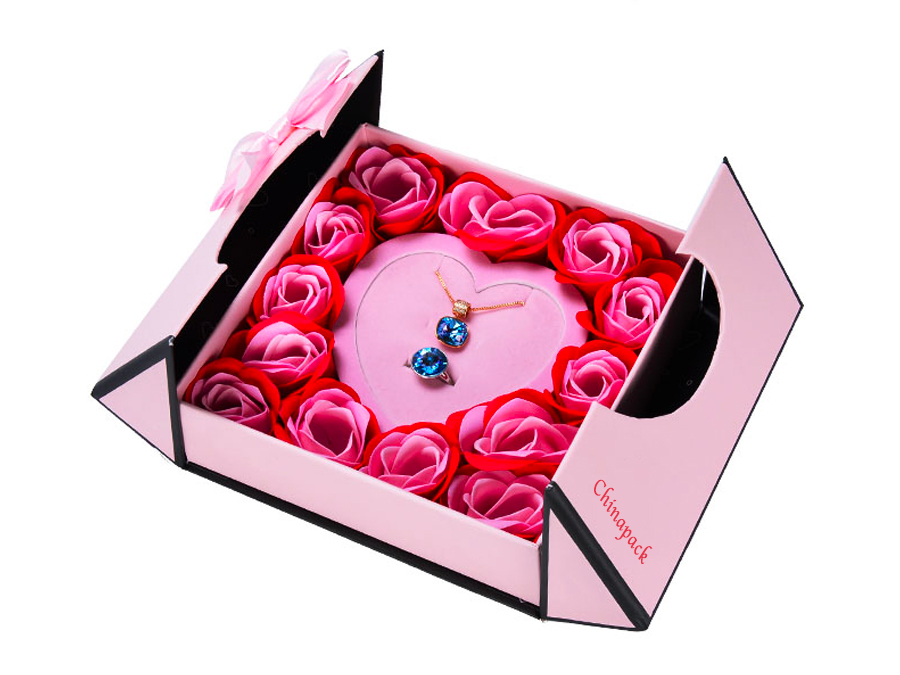 pink rose ribbon jewelry box