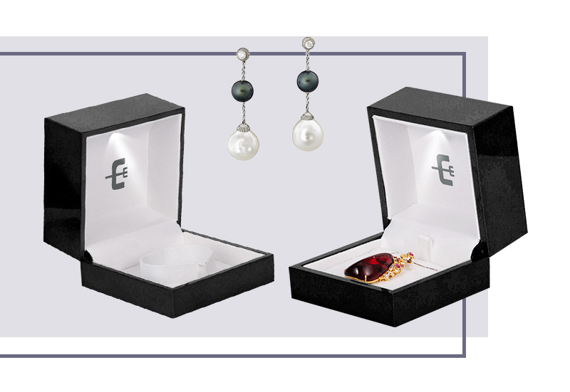 JPB018 black plastic ring jewelry boxes