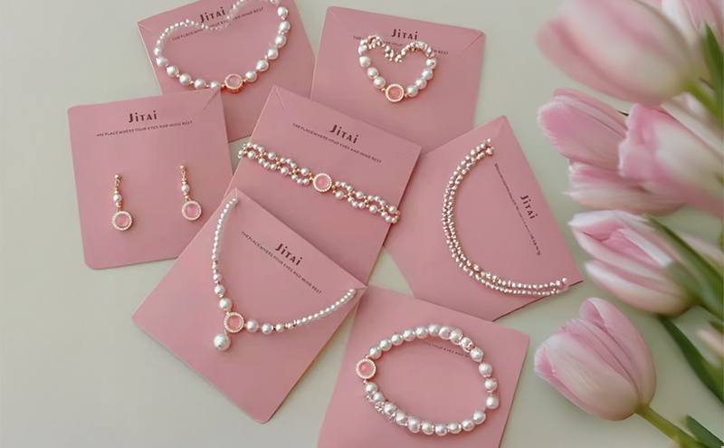 JTC023 cute pink jewelry card