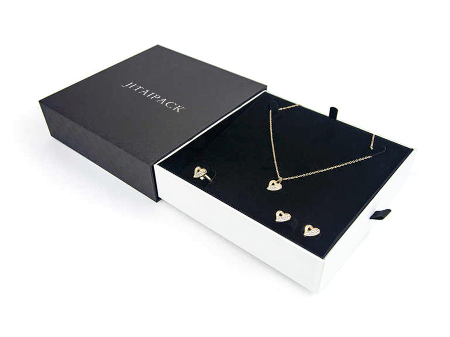 JDB030 black and white drawer jewelry box