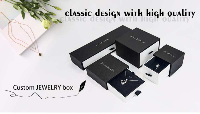 JDB030 black and white drawer jewelry box