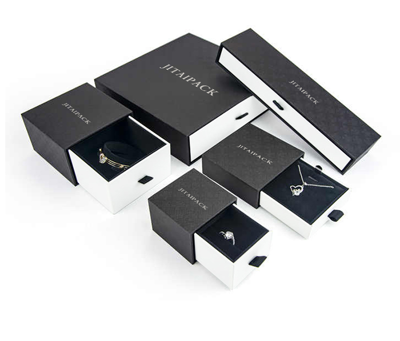 JDB030 black and white drawer jewelry box