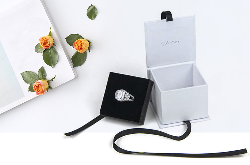 JFB040 white ribbon jewelry box