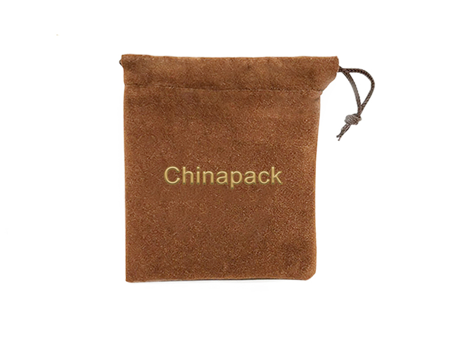 JPD013 brown jewellery drawstring pouch