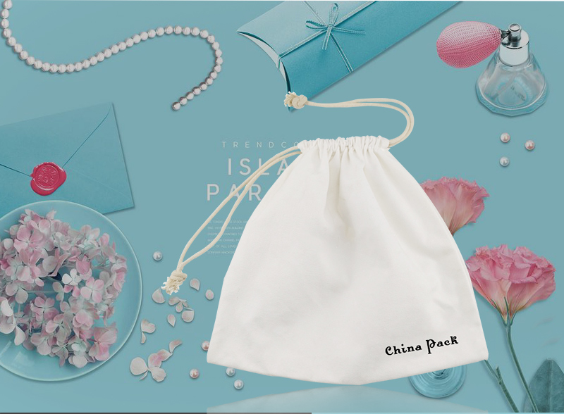 JPD009 white jewellery drawstring pouch