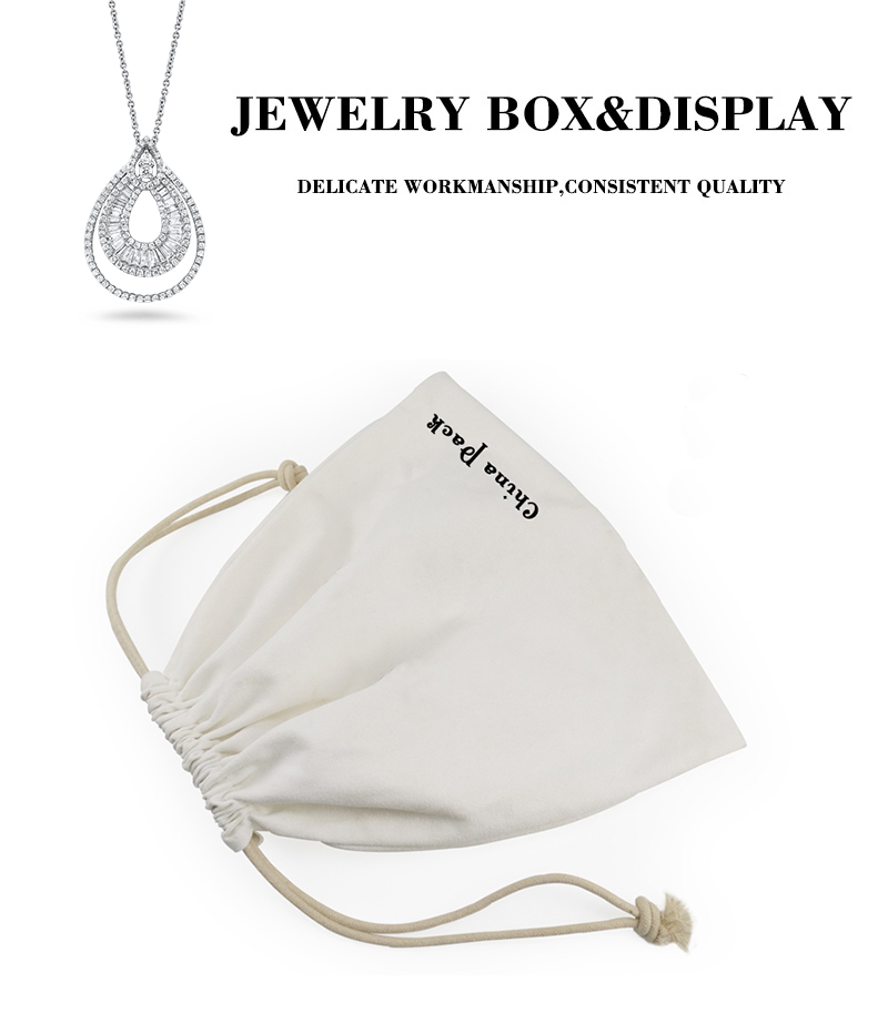 JPD009 white jewellery drawstring pouch
