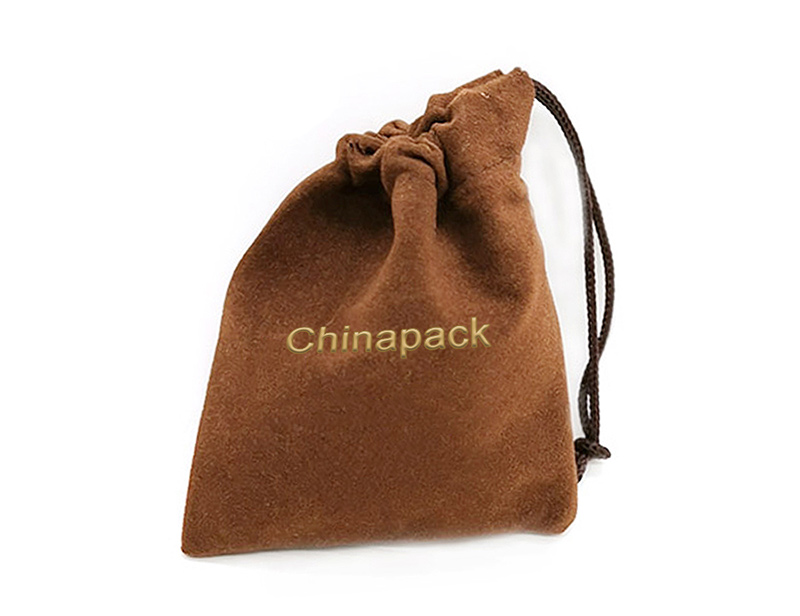 JPD013 brown jewellery drawstring pouch