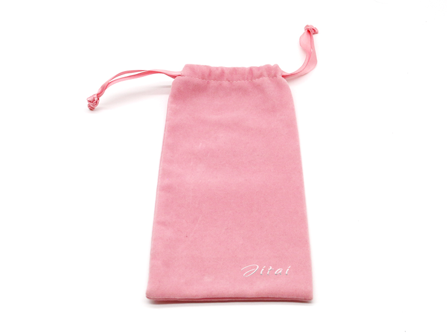 JPD060 pink velvet jewellery pouch