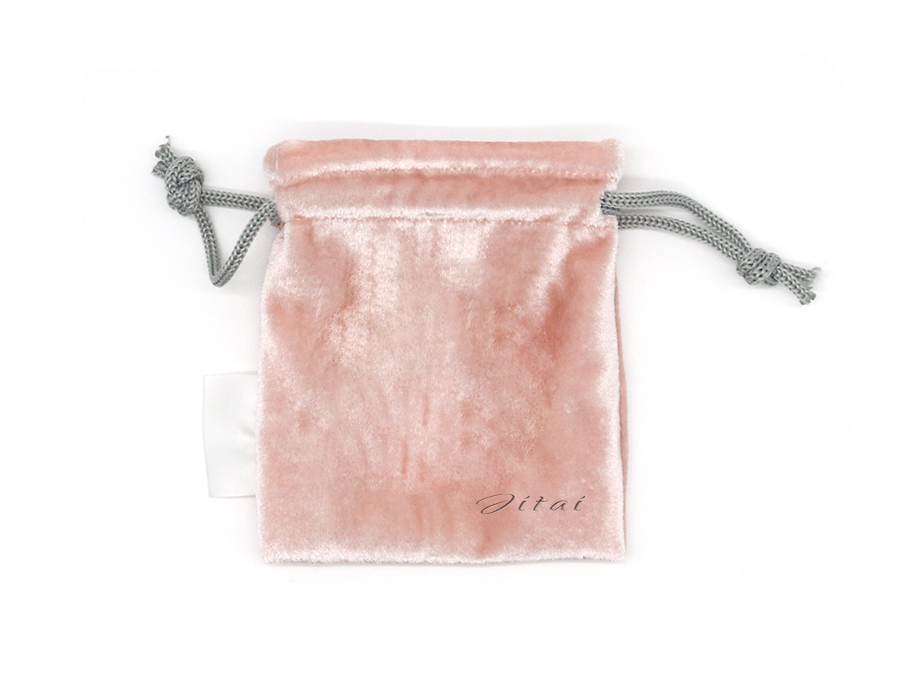 JPD065 pink velvet jewellery pouch