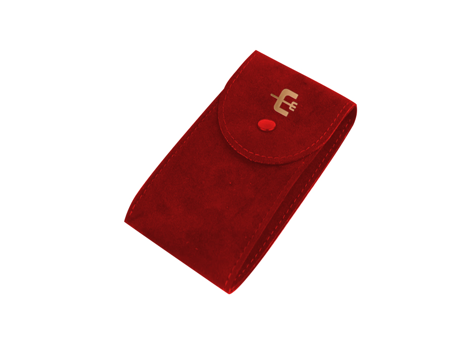 JPF003 red velvet jewellery flap pouch