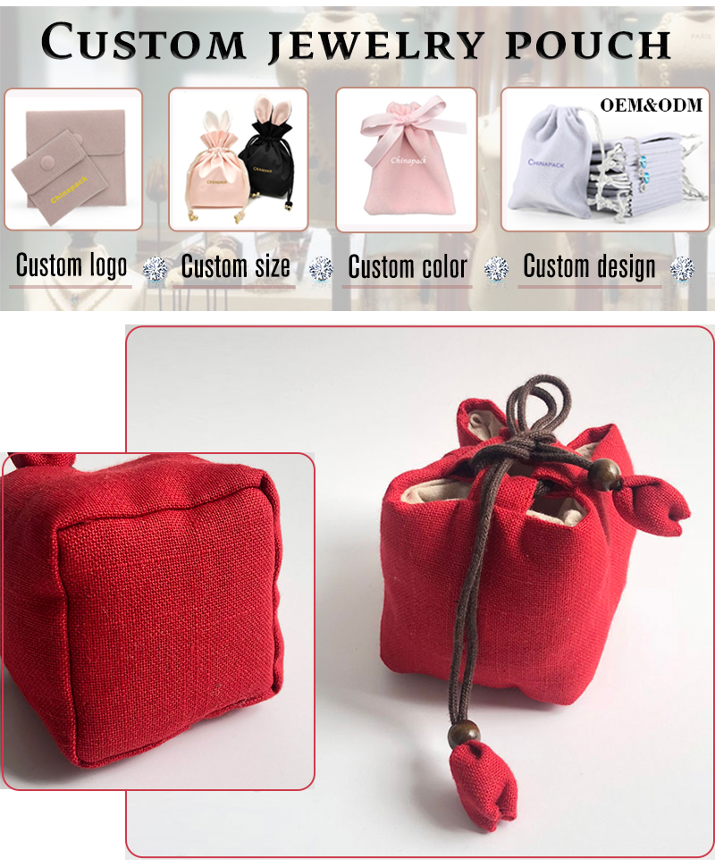JPD044 red jewellery pouch
