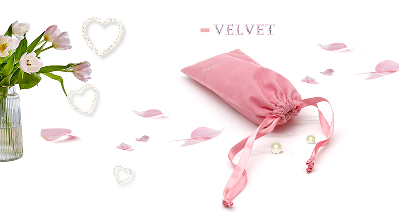 JPD060 pink velvet jewellery pouch