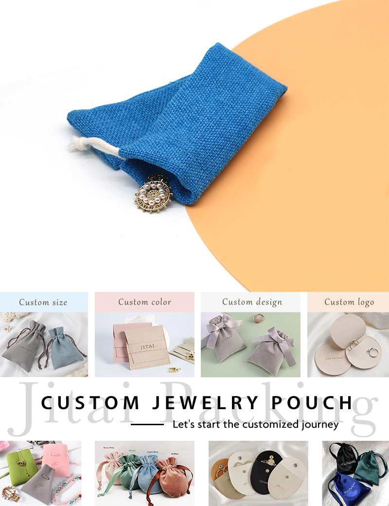 JPD070 linen jewellery pouch
