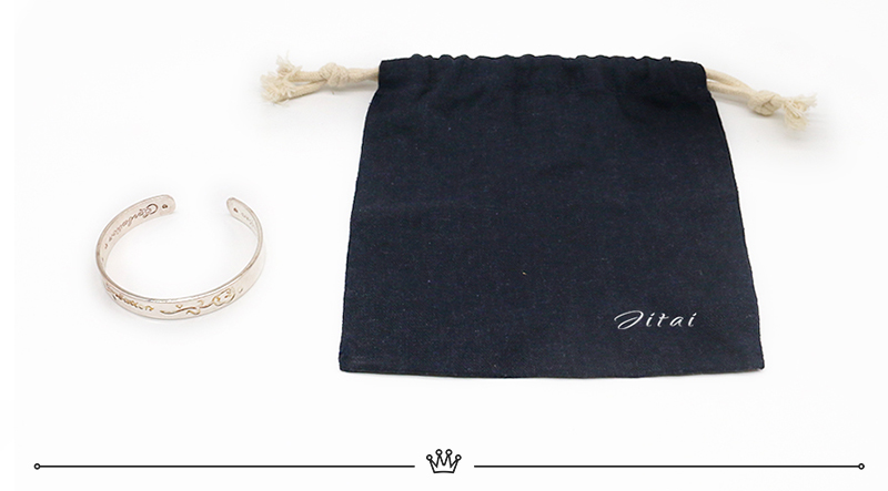 JPD080 black cotton jewellery pouch