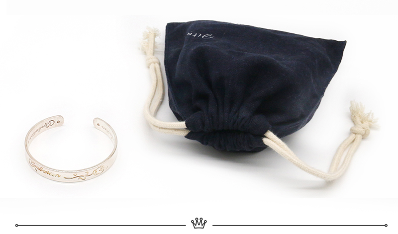 JPD080 black cotton jewellery pouch