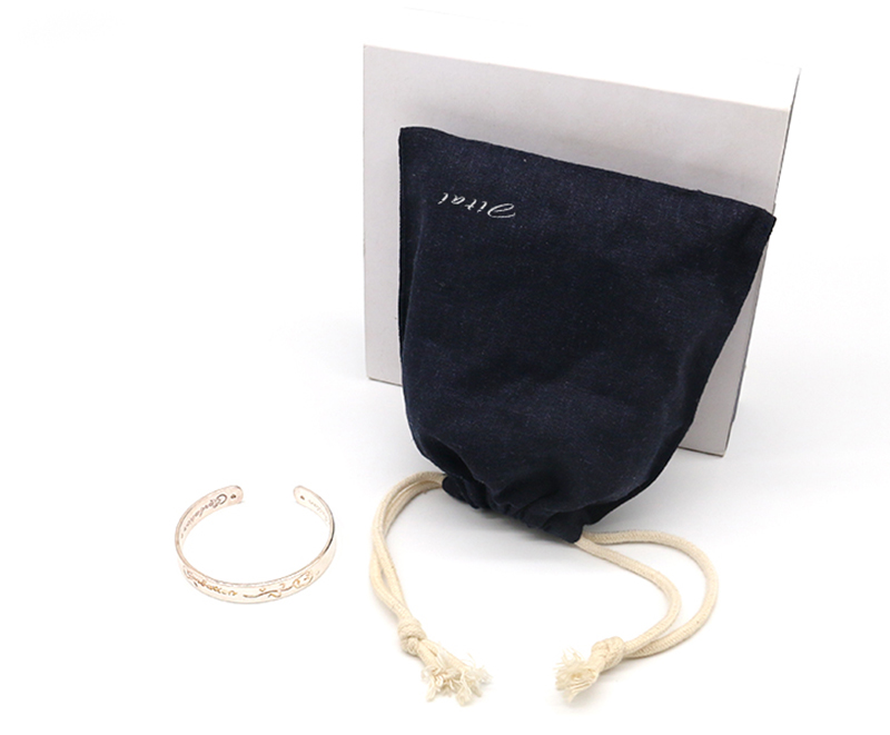 JPD080 black cotton jewellery pouch