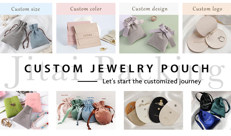 JPD080 black cotton jewellery pouch