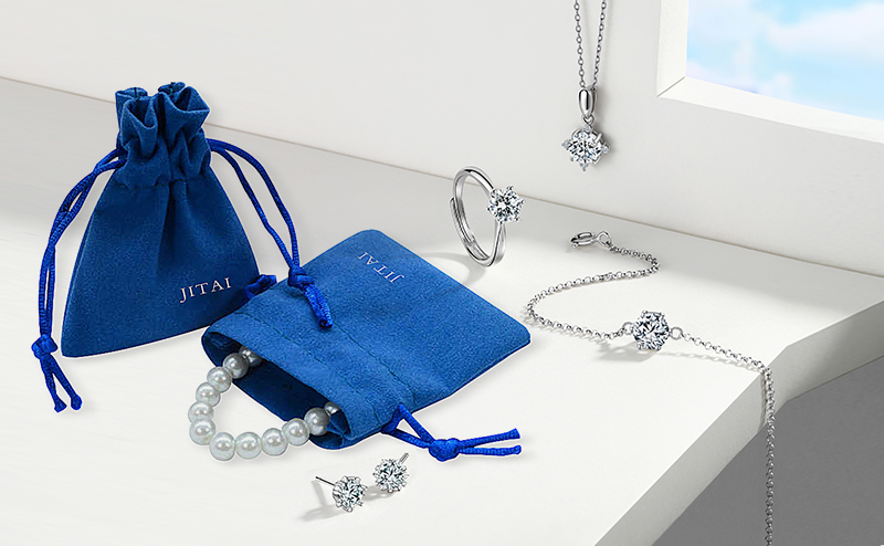 JPD091 blue jewellery pouch