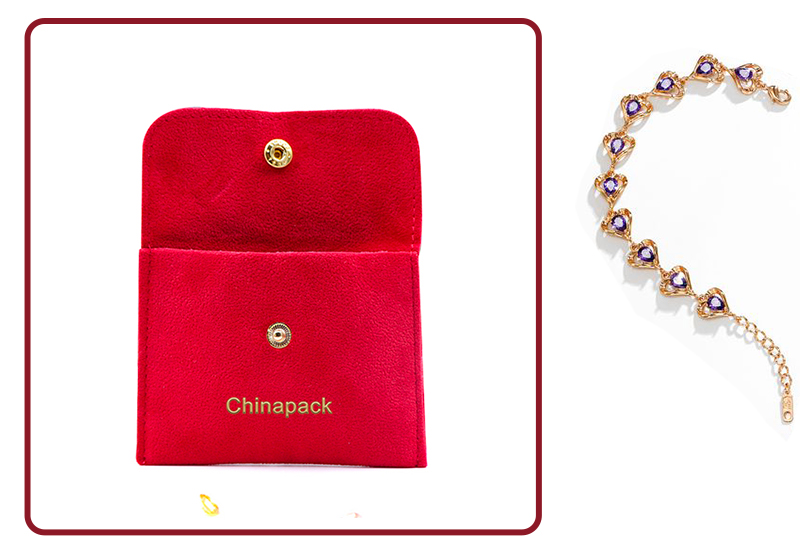 JPF011 red jewellery flap pouch