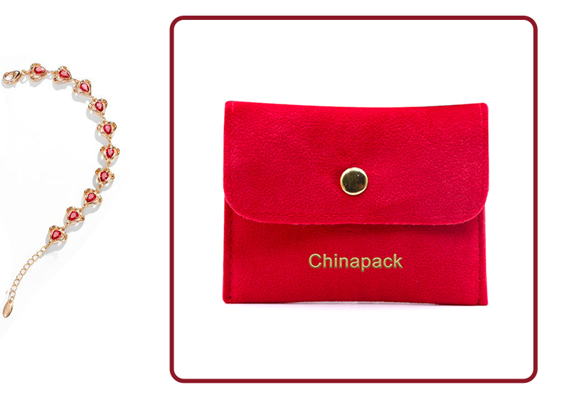 JPF011 red jewellery flap pouch