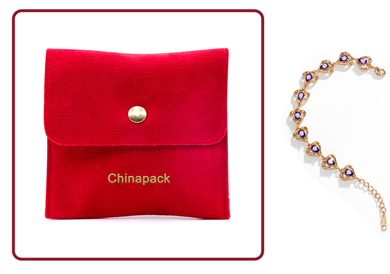 JPF011 red jewellery flap pouch