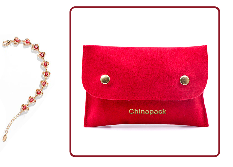 JPF011 red jewellery flap pouch