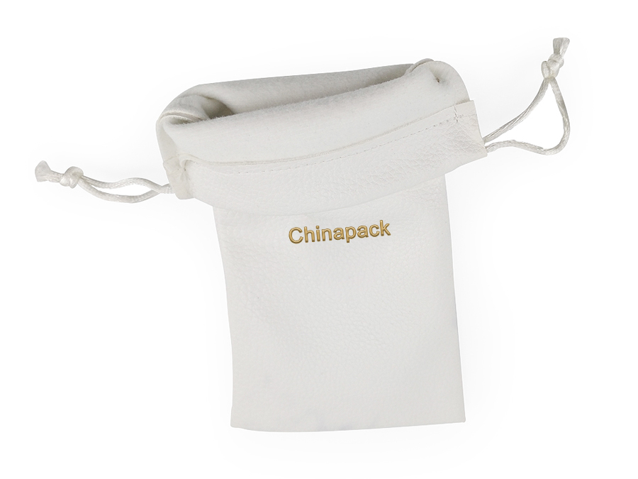 JPF026 white leather jewellery pouch