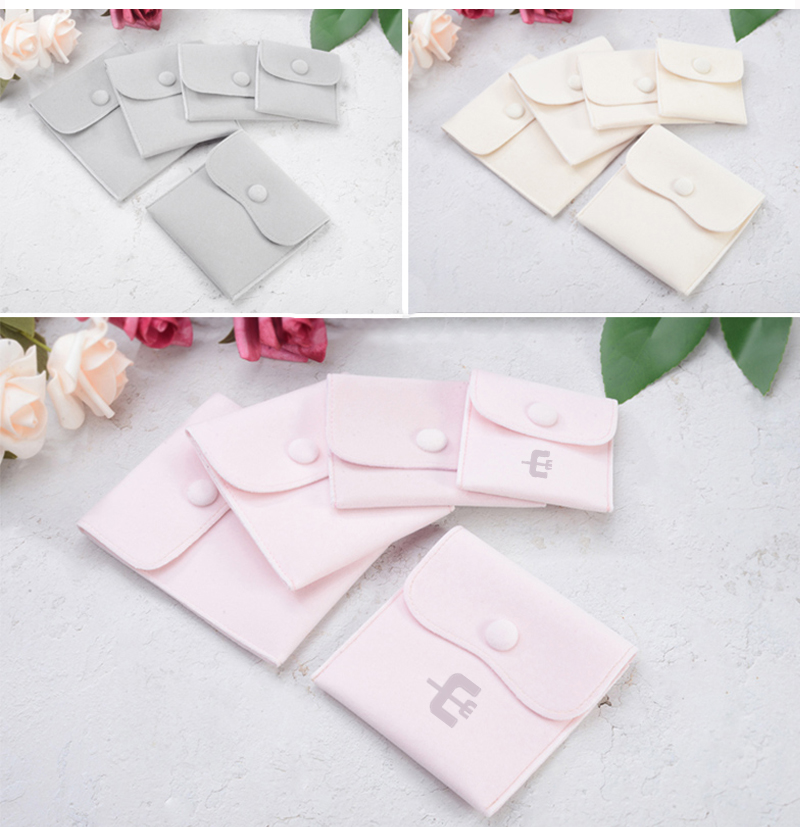 JPF021 pink velvet jewellery pouch