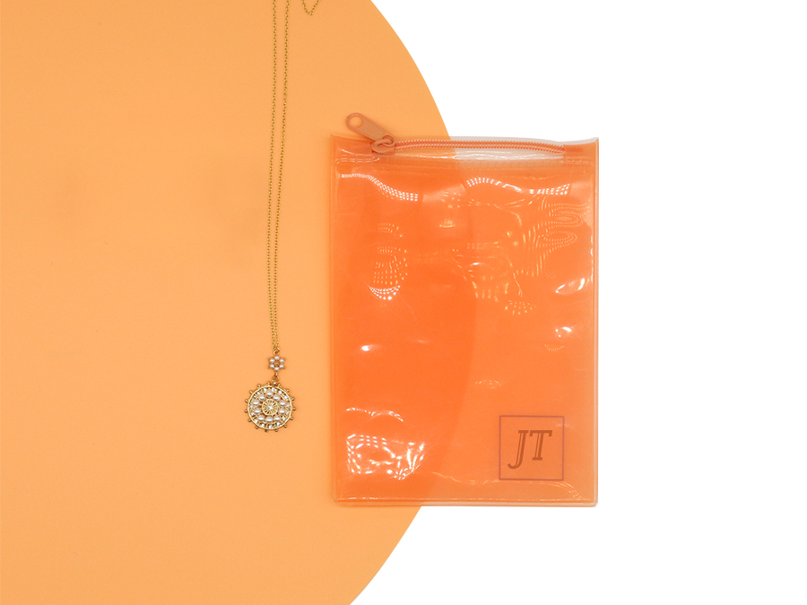 JPZ007 orange plastic jewellery pouch