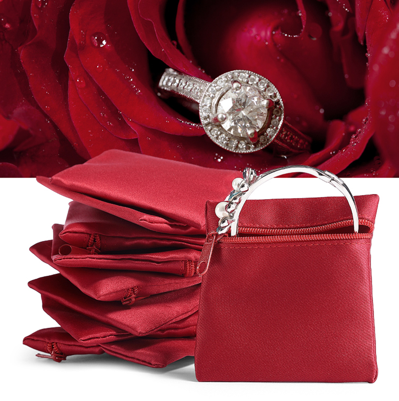 JPZ001 red jewellery zipper bag