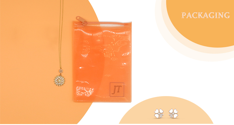 JPZ007 orange plastic jewellery pouch