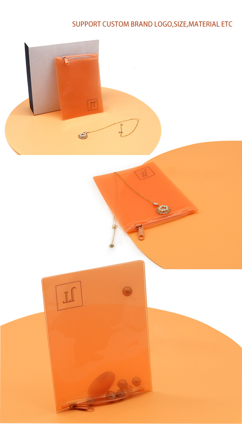 JPZ007 orange plastic jewellery pouch