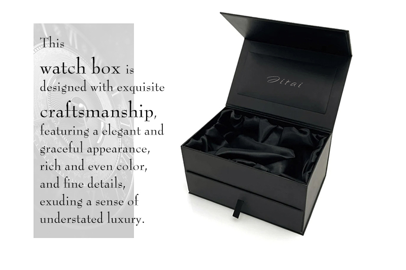 WPP016 black watch box with drawer