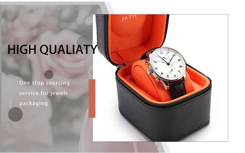 WPB050 leather watch box with zipper