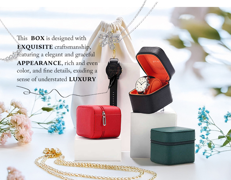 WPB050 leather watch box with zipper